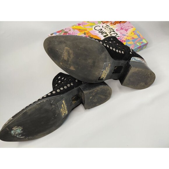 Jeffrey Campbell Womens Black Suede Cutout Western Ankle Boots Size 7M - Picture 7 of 12